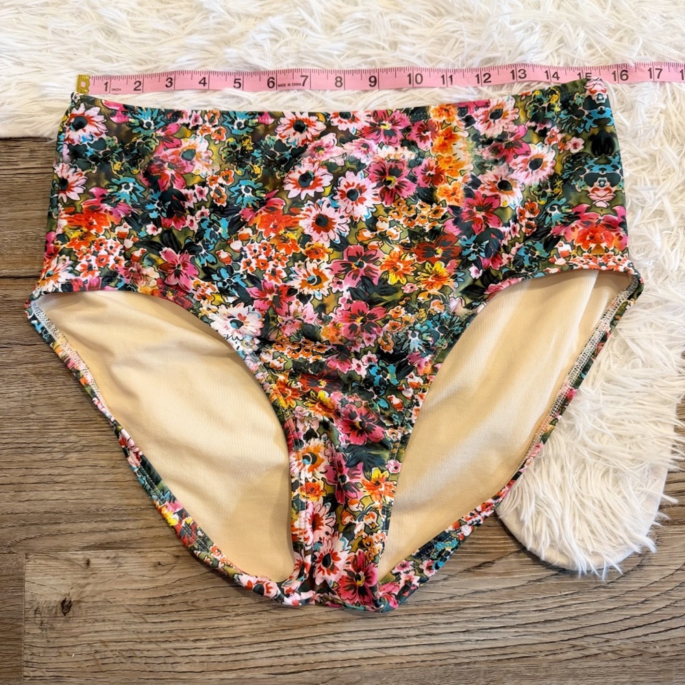 Lime Ricki Multicolor Floral High-Waist Bikini Bottoms - Picture 4 of 7